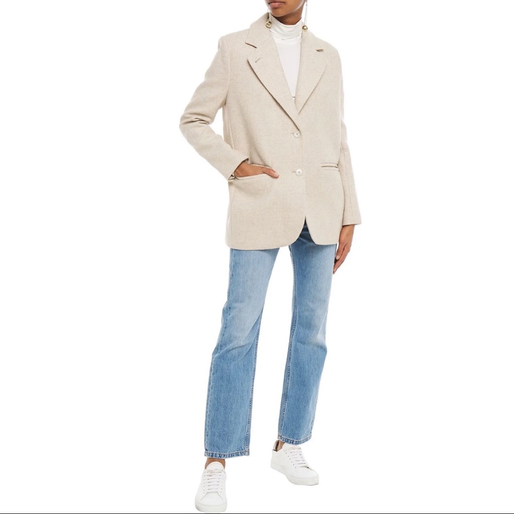 Ba&sh Bibi Wool Ecru Oversized Blazer Jacket